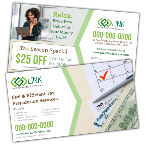 Relax at Tax Time Postcard Template